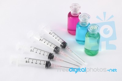 Medical Preparation On Clinic Table Stock Photo