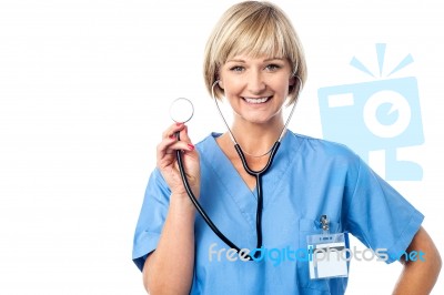 Medical Professional Ready To Examine You Stock Photo