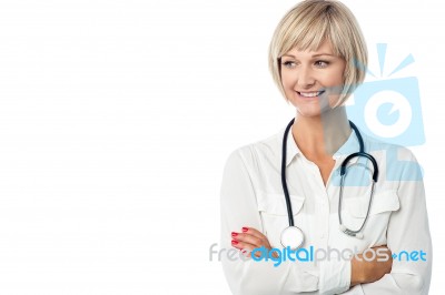 Medical Professional With Stethoscope Stock Photo