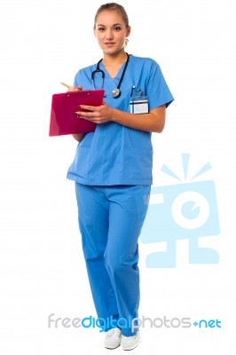 Medical Professional Writing Case History Stock Photo