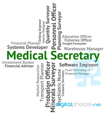 Medical Secretary Shows Personal Assistant And Administrator Stock Image