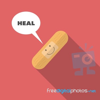 Medical Smiling Face On Bandage Stock Image