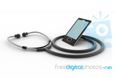 Medical Tablet And Stethoscope Stock Image