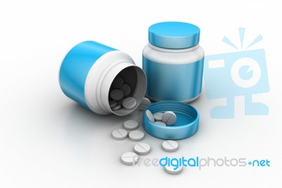 Medicine Bottle And Pills Stock Image