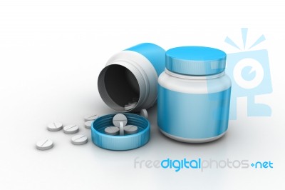 Medicine Bottle And Pills Stock Image