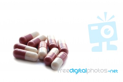 Medicine - Pink Capsule Stock Photo