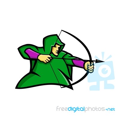 Medieval Archer Mascot Stock Image