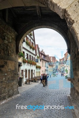 Medieval City Of Rothenburg Stock Photo