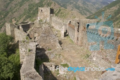 Medieval Fortification Maglič From 13th Century Stock Photo