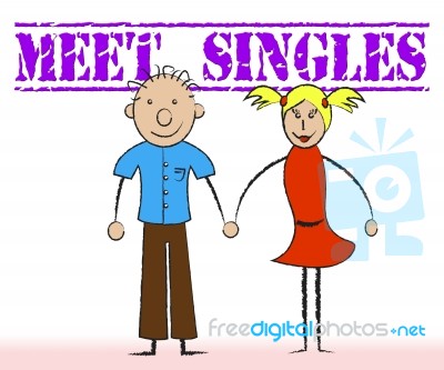 Meet Singles Indicates Met Togetherness And Adoration Stock Image