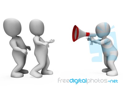 Megaphone Character Shows Motivation Leadership And Do It Stock Image