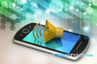 Megaphone With Smart Phone Stock Image