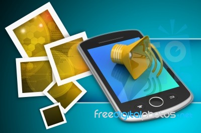 Megaphone With Smart Phone Stock Image