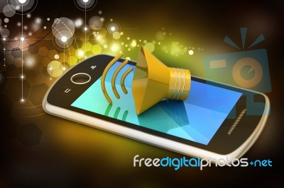 Megaphone With Smart Phone Stock Image