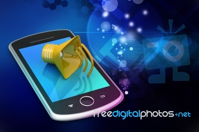 Megaphone With Smart Phone Stock Image