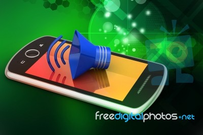 Megaphone With Smart Phone Stock Image