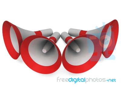 Megaphones Shows Announce Broadcast Announcing Or Loudspeakers Stock Image