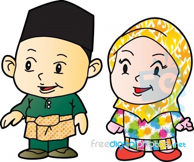 Melayu Children In Patani-03, Cartoon Stock Image