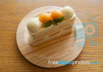 Melon Cake Stock Photo