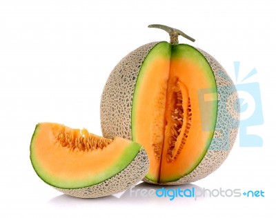 Melon Isolated On The White Background Stock Photo