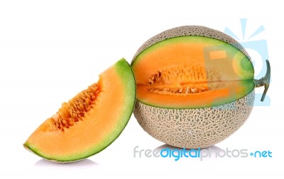 Melon Isolated On The White Background Stock Photo