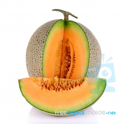 Melon Isolated On The White Background Stock Photo