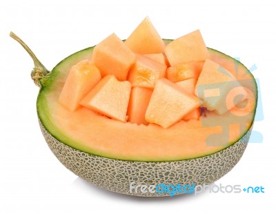 Melon Isolated On The White Background Stock Photo