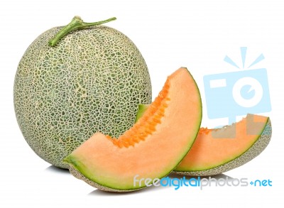 Melon Isolated On The White Background Stock Photo