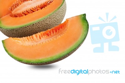 Melon On White Background Stock Photo