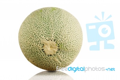 Melon On White Background Stock Photo