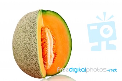 Melon ​​on White Background Stock Photo