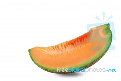 Melon On White Background Stock Photo