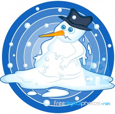 Melting Snowman Stock Image