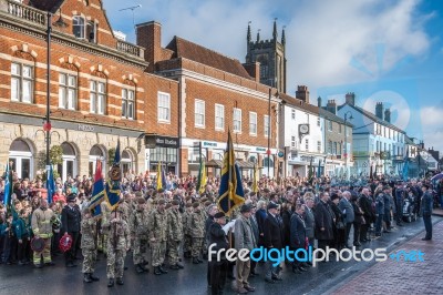 Memorial Service On Remembrance Sunday In East Grinstead Stock Photo