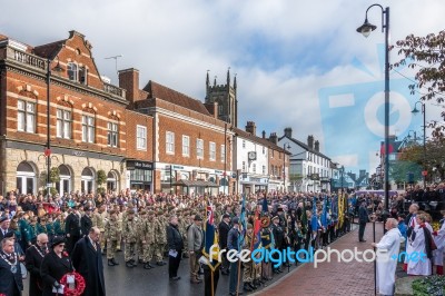 Memorial Service On Remembrance Sunday In East Grinstead Stock Photo