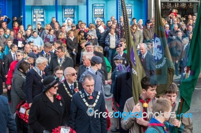 Memorial Service On Remembrance Sunday In East Grinstead Stock Photo