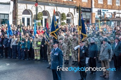 Memorial Service On Remembrance Sunday In East Grinstead Stock Photo