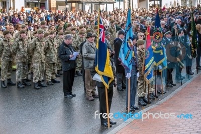 Memorial Service On Remembrance Sunday In East Grinstead Stock Photo