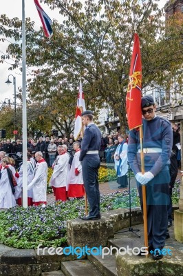 Memorial Service On Remembrance Sunday In East Grinstead Stock Photo