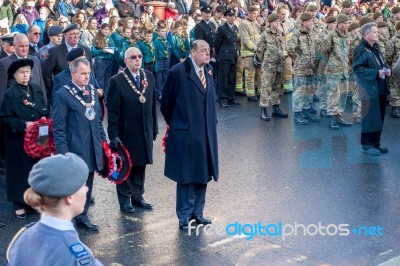 Memorial Service On Remembrance Sunday In East Grinstead Stock Photo