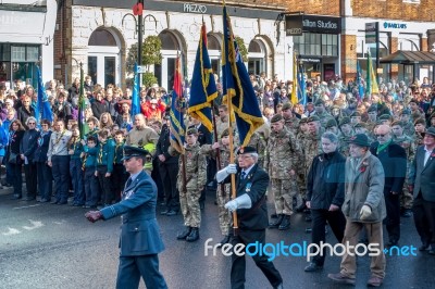 Memorial Service On Remembrance Sunday In East Grinstead Stock Photo