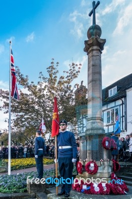 Memorial Service On Remembrance Sunday In East Grinstead Stock Photo