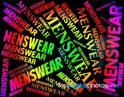 Menswear Word Meaning Sweaters Garments And Shorts Stock Image