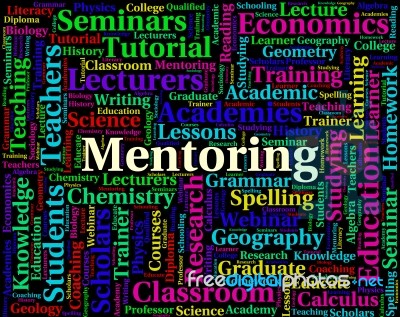 Mentoring Word Represents Confidante Confidantes And Counsellors… Stock Image