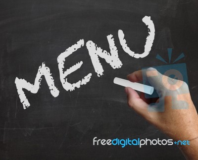 Menu Board Indicates Restaurant Ordering 3d Illustration Stock Image