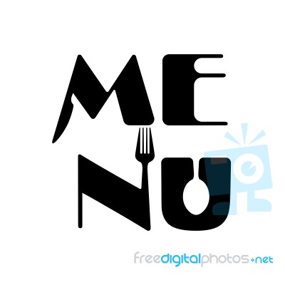 Menu Word Logo Elements Design Stock Image