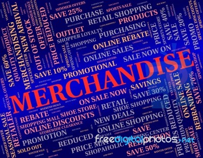 Merchandise Word Represents Product Wares And Retail Stock Image