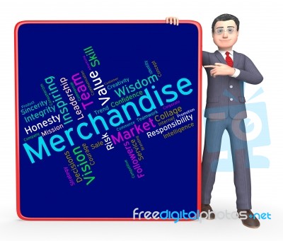 Merchantise Words Indicates Sale Produce And Products Stock Image