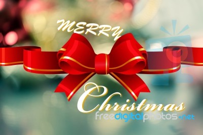 Merry Christhmas Celebration Banner In Realistic Illustration Stock Image