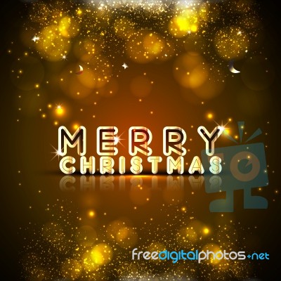 Merry Christmas And Gold Bokeh Background Stock Image